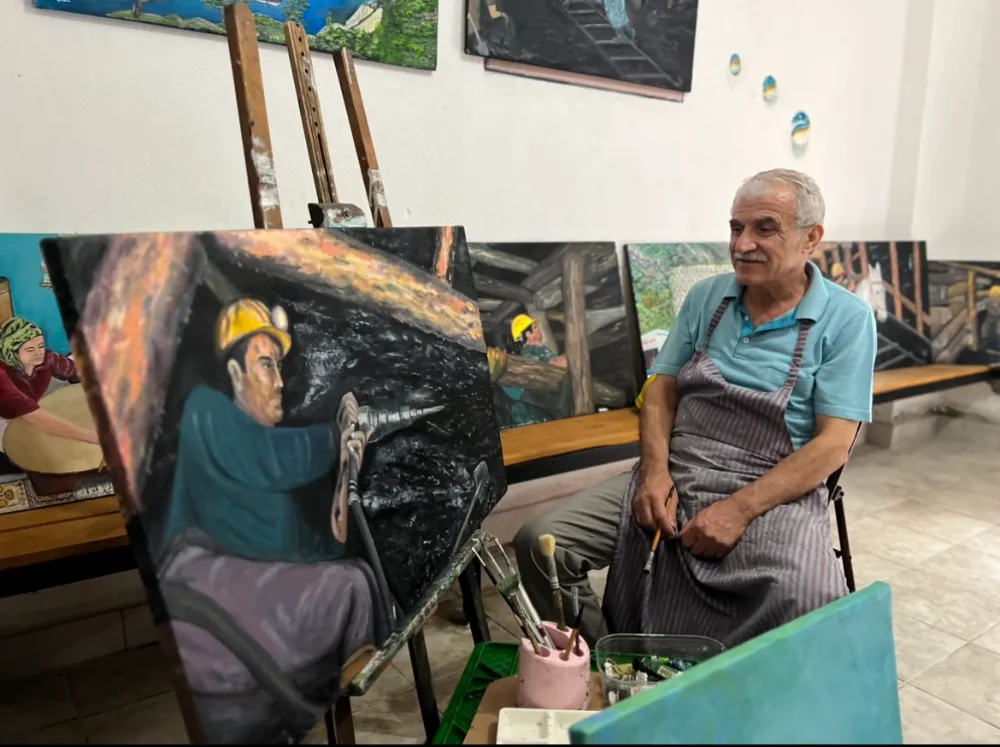 Madenden emekli olduktan sonra ressam oldu, 68 yaşında sanatını icra ediyor