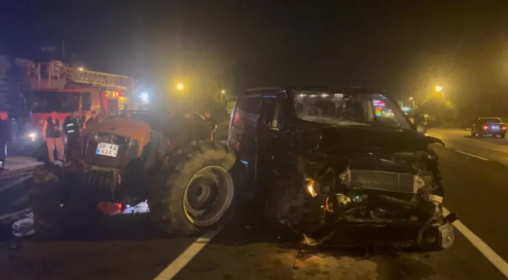 Traktörün karıştığı kazada : 2 yaralı