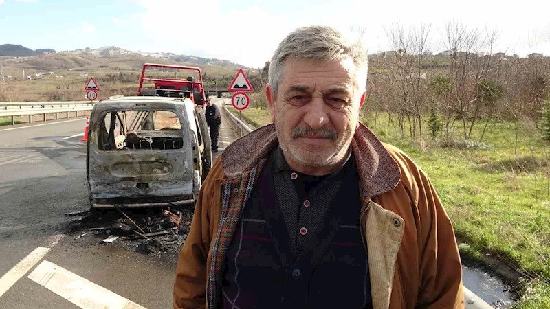 Hastane yolunda dehşeti yaşadılar: Araç 10 dakikada küle döndü
