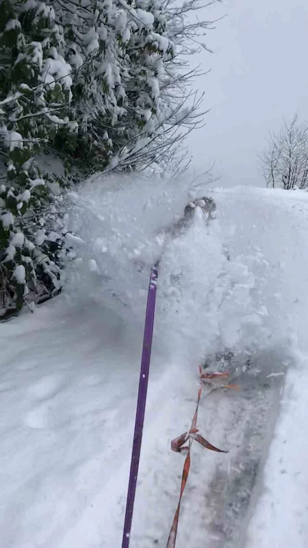 Rizeliler karı böyle eğlenceye dönüştürdü
