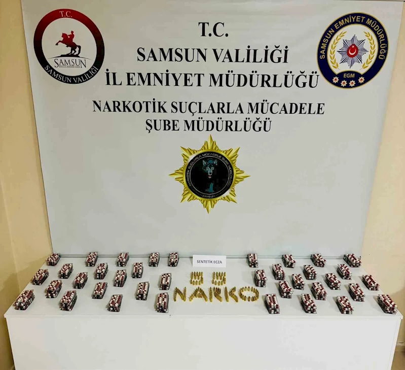 Samsun’da 3 bin 95 sentetik ecza ele geçirildi: 2 gözaltı
