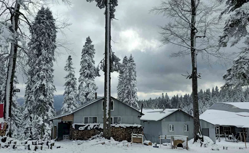 Düzce’nin yüksek tepeleri beyaza büründü
