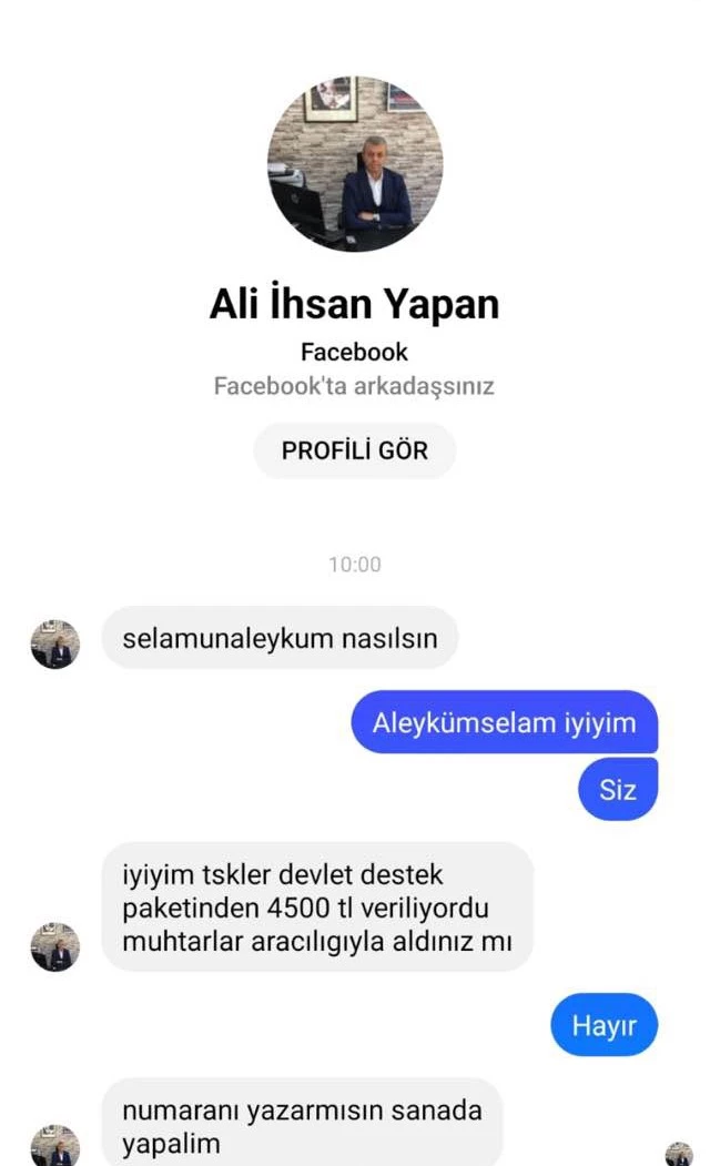 Dolandırıcıların yeni oyunu: Muhtarların sosyal medya hesabını taklit edip dolandırdılar
