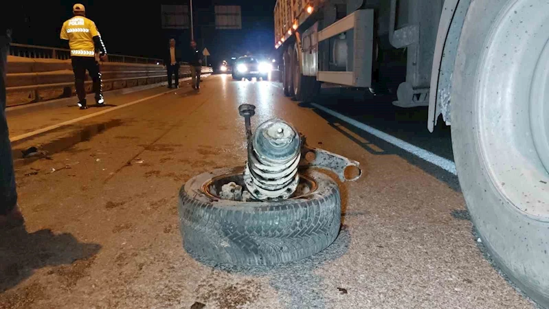 Samsun’da otomobil tır ile çarpıştı: 1 yaralı
