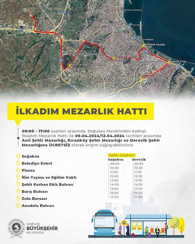Samsun’da bayramda tramvay ile bazı otobüsler ücretsiz
