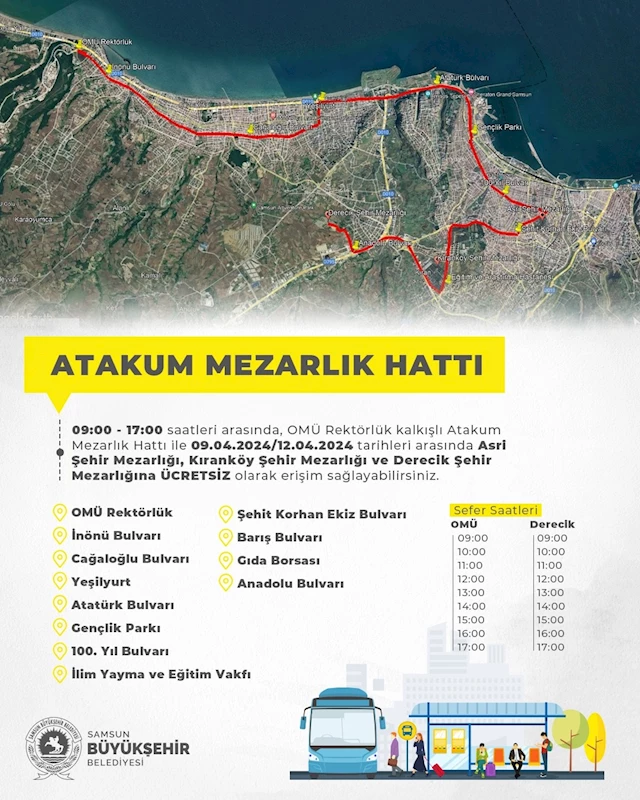 Samsun’da bayramda tramvay ile bazı otobüsler ücretsiz
