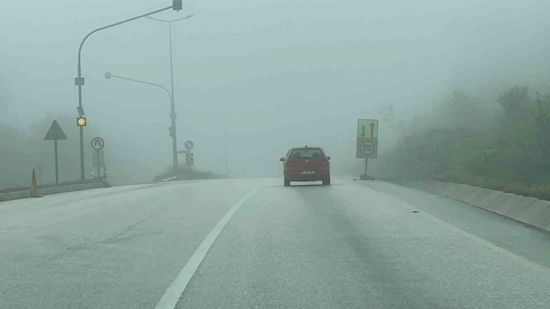 Düzce-Zonguldak yolunda yoğun sis
