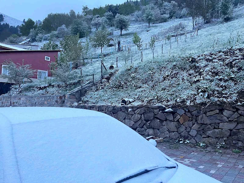 Gümüşhane’de mayıs ayında sürpriz kar yağışı
