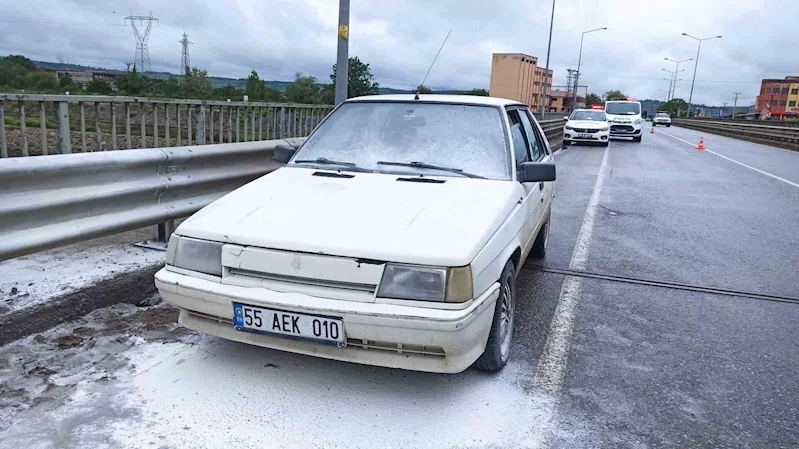 Hareket halindeki otomobilde yangın çıktı

