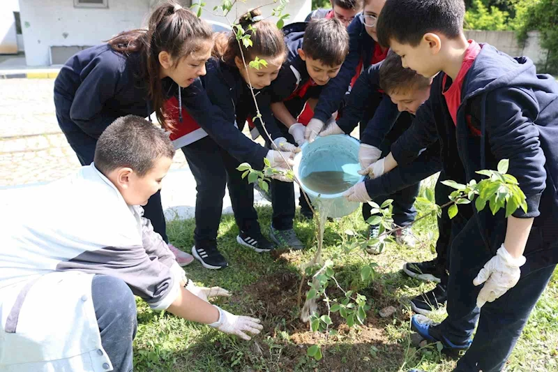 Öğrenciler Maden Müzesi’nin bahçesinde fidan dikti
