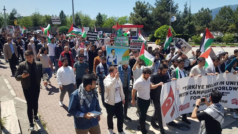 Karabük’te öğrenciler Filistin için yürüdü
