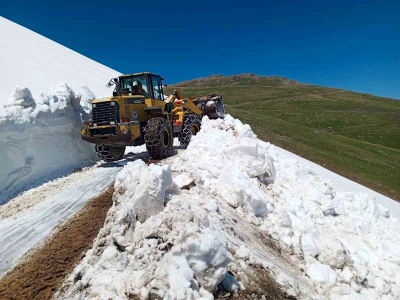 Haziran ayında yaylalarda karlı yollar açılmaya devam ediyor
