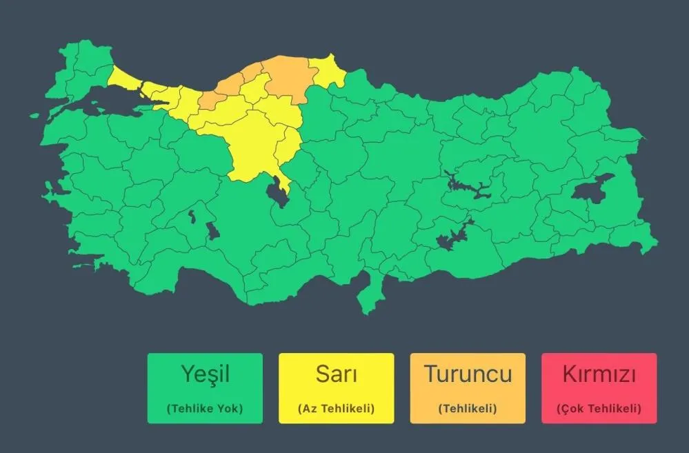 Kdz. Ereğli için tehlike uyarısı yapıldı