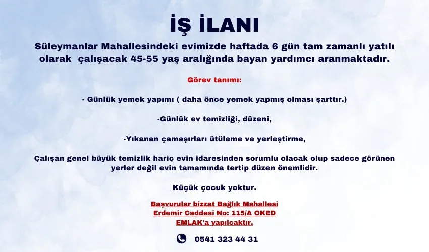 İŞ İLANI