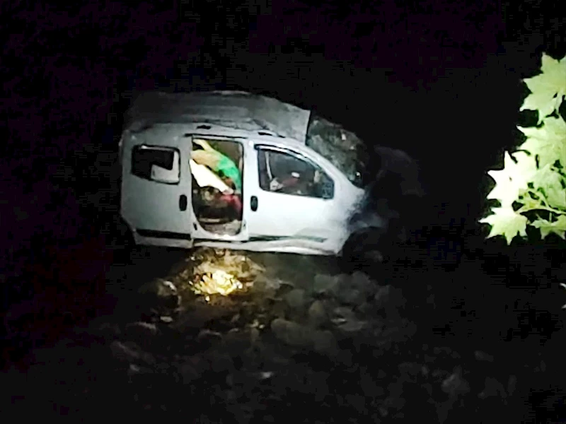 Giresun’da hafif ticari araç dereye uçtu: 4 yaralı
