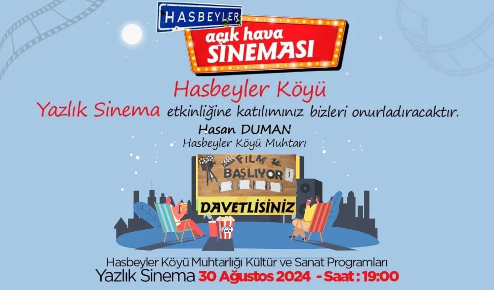 Açık hava sineması 30 Ağustos’ta