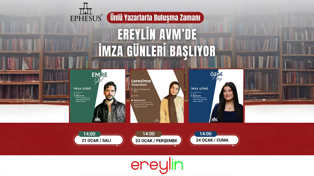 Ereylin AVM’de ünlü yazarların imza günleri başlıyor