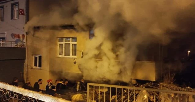 Kalorifer kazanında çıkan yangın korkuttu