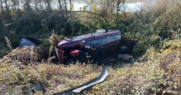 Yoldan çıkan otomobil takla attı: 1 yaralı