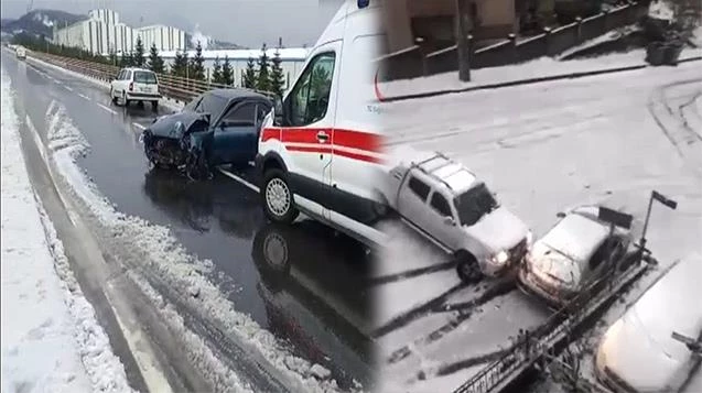 Kar yağışı kazaları da beraberinde getirdi