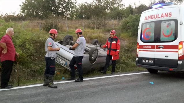 Otomobil takla attı: 3 Yaralı...