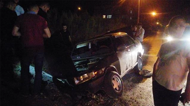 Alkol yoldan çıkardı... Menfeze tosladı...