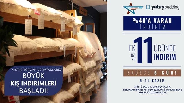 Yataş Bedding Kdz. Ereğli’den indirime ek indirim!